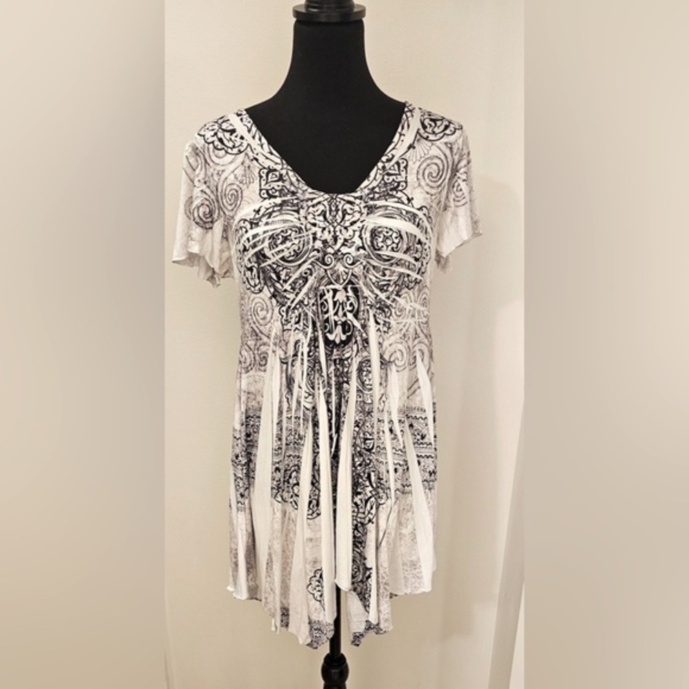 Style & Co Women’s Graphic Fringe Top - Size M